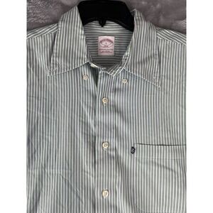 Brooks Brothers 346 Shirt Men's Large Green/purple‎ Striped Button Down